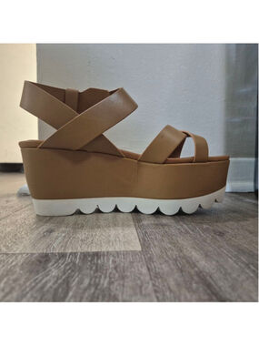 Women's See By Chloé Brown & White Wedge Sandals Size 9.5